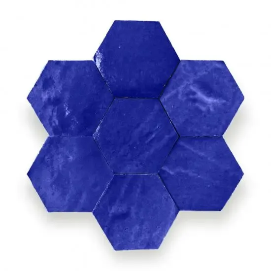 Zelliges Alhambra Alhambra Hexagone 55 Cobalt Bleu Finale Uitverkoop