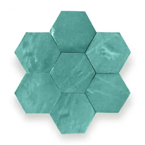 Zelliges Alhambra Alhambra Hexagone 44 Turquoise Gereduceerde Prijs