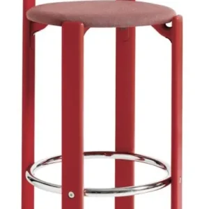 HAY Rey gestoffeerde barkruk-Scarlet Red - Steelcut Trio 636-Zithoogte 75 cm Nieuw