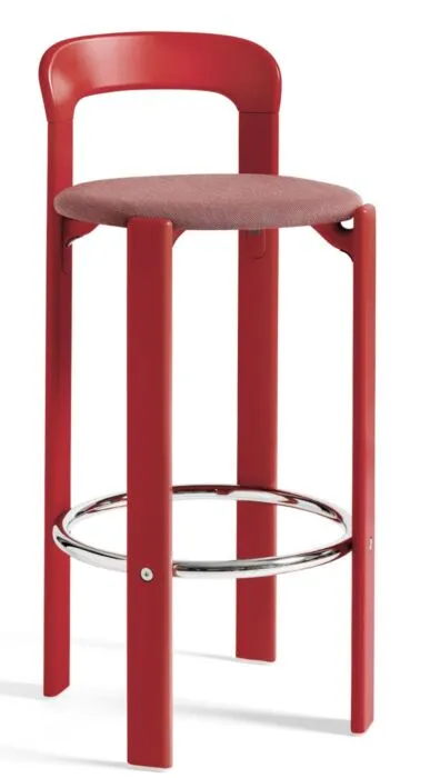 HAY Rey gestoffeerde barkruk-Scarlet Red - Steelcut Trio 636-Zithoogte 75 cm Nieuw