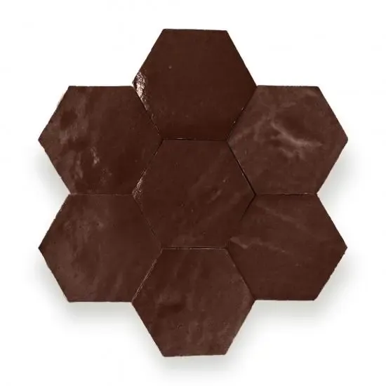Zelliges Alhambra Alhambra Hexagone 34 Chocolat Finale Uitverkoop
