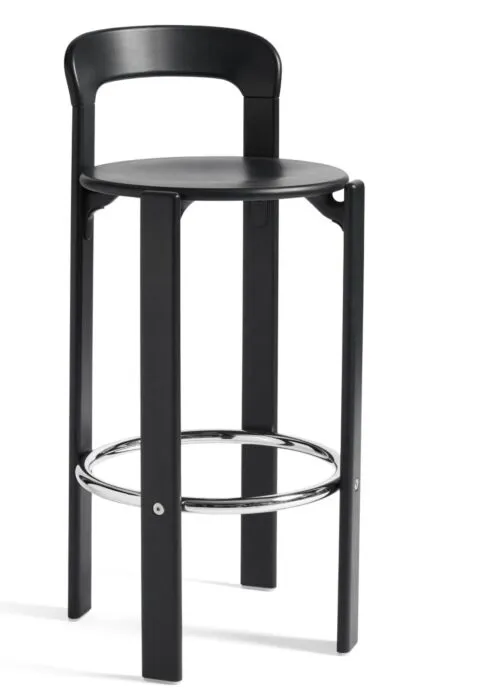 HAY Rey barkruk-Deep black-Zithoogte 75 cm Fabrieksprijs