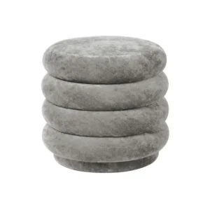 Speciale Aanbieding Ferm Living Pouf Round Velvet-Concrete