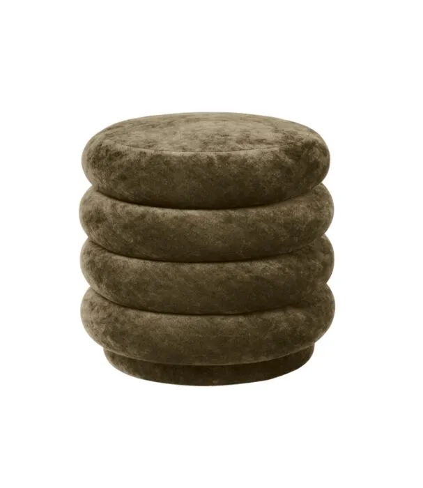 Ferm Living Pouf Round Velvet-Forest Gereduceerde Prijs
