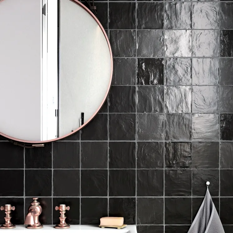 Zellige look zwart 10 x 10 cm per 0,6 m2 Beperkte Voorraad