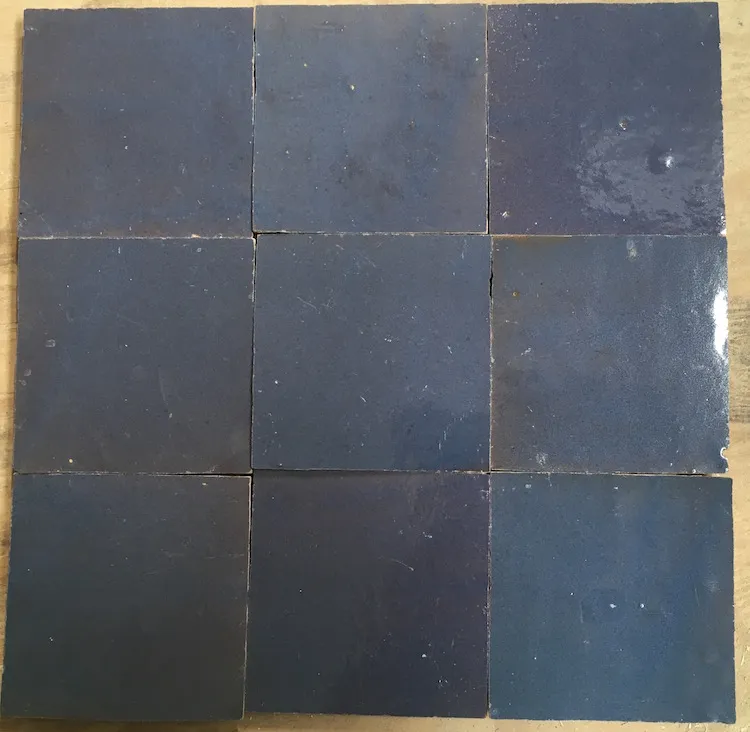 Dagaanbieding Zelliges Qarmida bordeaux blauw 21 gemêleerd 10 x 10 cm per 0,5 m2