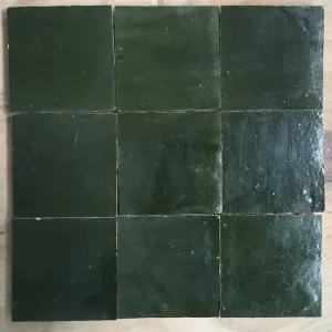 Zelliges Qarmida dark victorian green 36 gemêleerd 10 x 10 cm per 0,5 m2 Snelle Levering