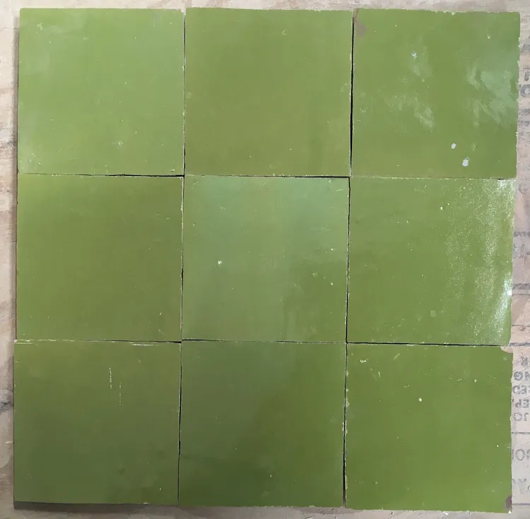 Gratis Retour Zelliges Qarmida pistasch 14 gemêleerd 10 x 10 cm per 0,5 m2