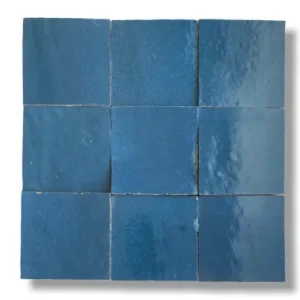Zelliges Qarmida zeeblauw petrol 33 gemêleerd 10 x 10 cm per 0,5 m2 Hoge Kwaliteit