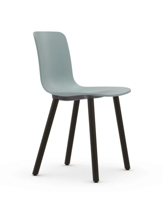 Lage Prijs Vitra Hal RE Wood stoel donker eiken onderstel-Ice Grey