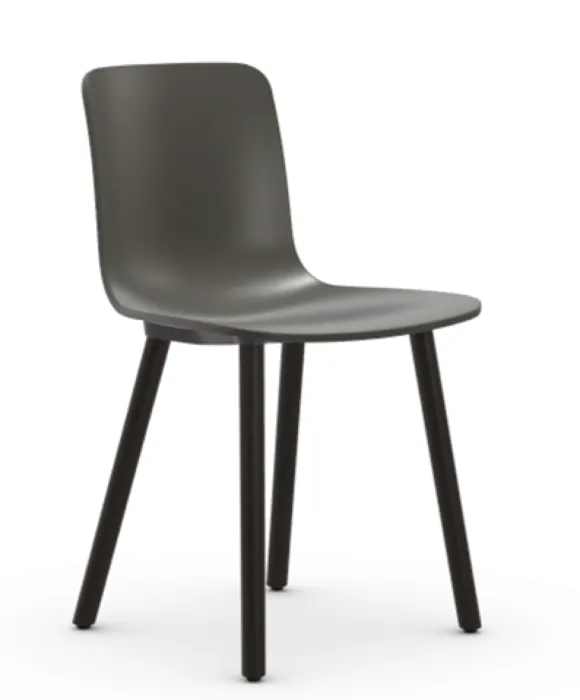 Premium Vitra Hal RE Wood stoel donker eiken onderstel-Basalt