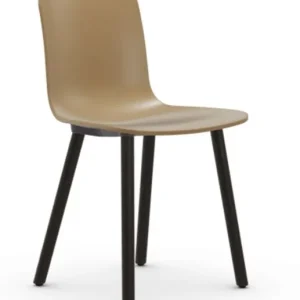 Direct Beschikbaar Vitra Hal RE Wood stoel donker eiken onderstel-Cardboard