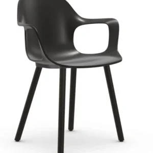 Vitra Hal RE Armchair Wood onderstel donker eiken-Diep zwart Shop Nu
