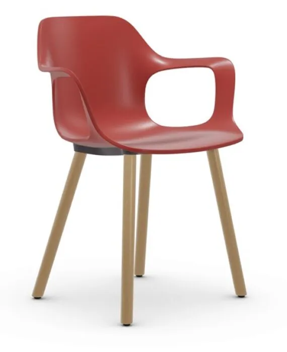 Lage Prijs Vitra Hal RE Armchair Wood onderstel eiken naturel-Brick