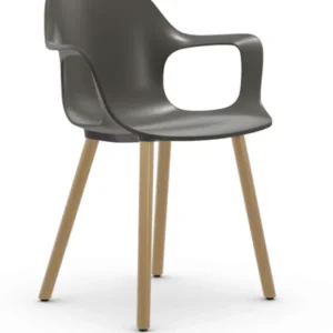Vitra Hal RE Armchair Wood onderstel eiken naturel-Basalt Seizoensaanbieding