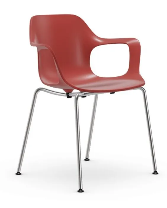 Direct Beschikbaar Vitra Hal RE Tube armstoel verchroomd onderstel-Brick