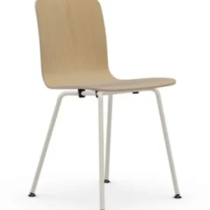 Vitra Hal Ply Tube stoel ivoor poedercoating onderstel-Eiken naturel Snelle Levering