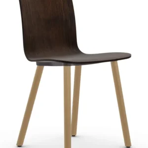Vitra Hal Ply Wood stoel eiken naturel onderstel-Donker eiken Nu Kopen