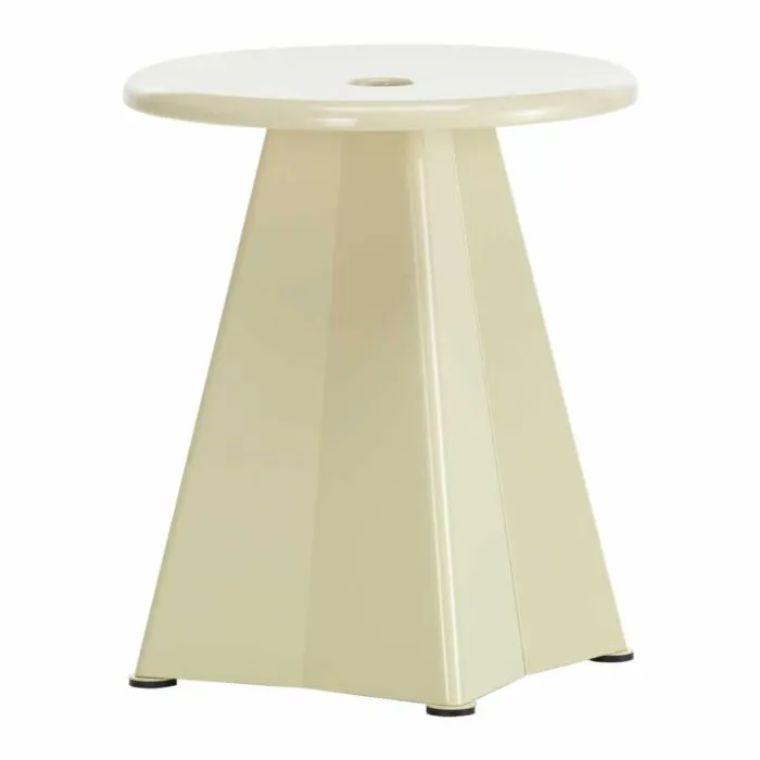 Vitra Tabouret Métallique krukje-Prouvé Blanc Colombe Snelle Levering