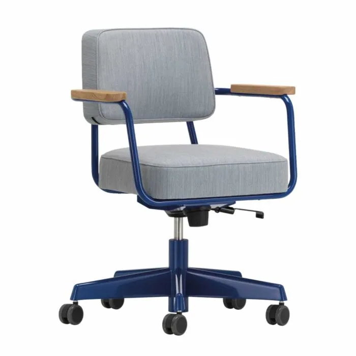 Dagaanbieding Vitra stoel Direction Pivotant bureaustoel-Blauw - Ice Grey Melange