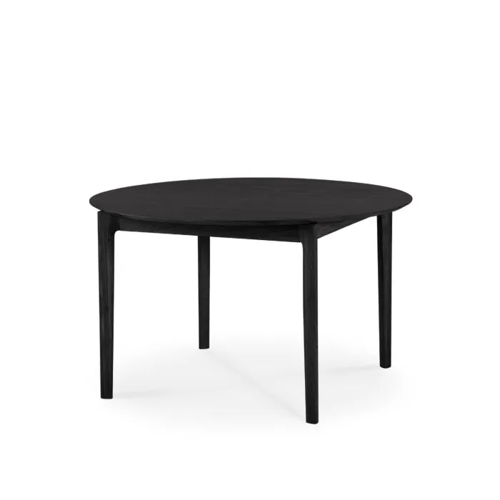 Nieuw Ethnicraft Bok extendable ronde eettafel-Zwart Eikenhout