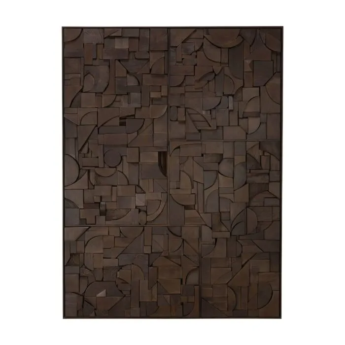Ethnicraft Bricks muurdecoratie rechthoekig-120x90-Dark Brown Goedkoop
