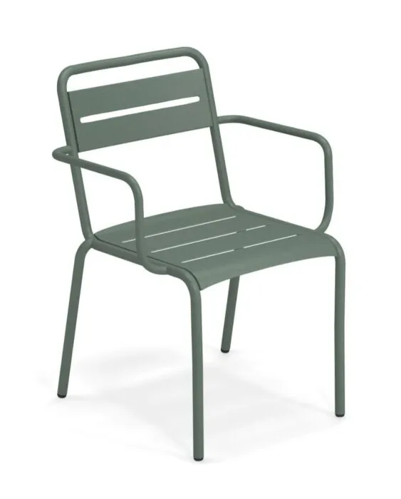 EMU Star tuinstoel met armleuningen - aluminium-Donker groen Merkproduct