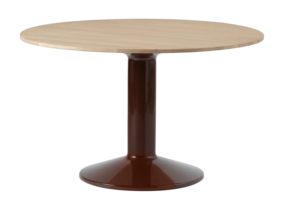 Muuto Midst tafel-Oiled Oak/Dark Red-∅ 120 cm Gratis Retour