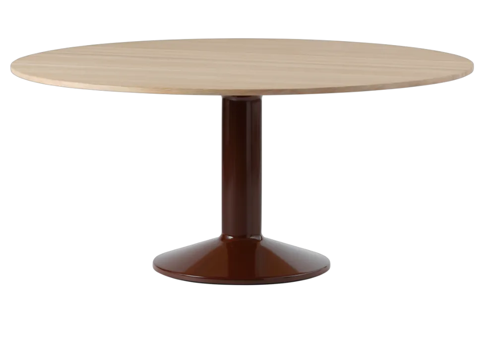 Muuto Midst tafel-Oiled Oak/Dark Red-∅ 160 cm Koopje