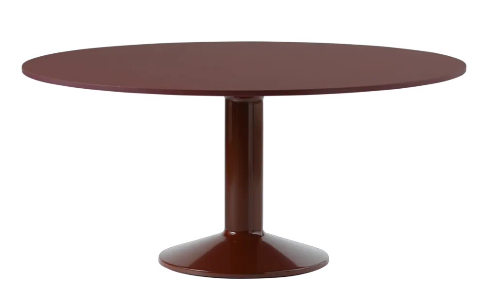 Direct Verzonden Muuto Midst tafel-Dark Red Linoleum/Dark Red-∅ 160 cm