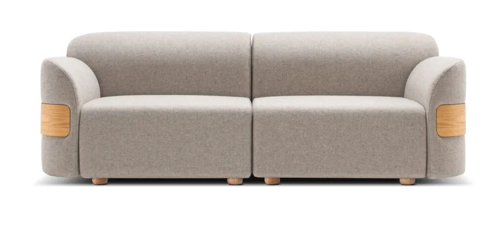 Gazzda Hugg Sofa 2-zits bank configuratie A-Main Line Flax 02-Natural Nieuw