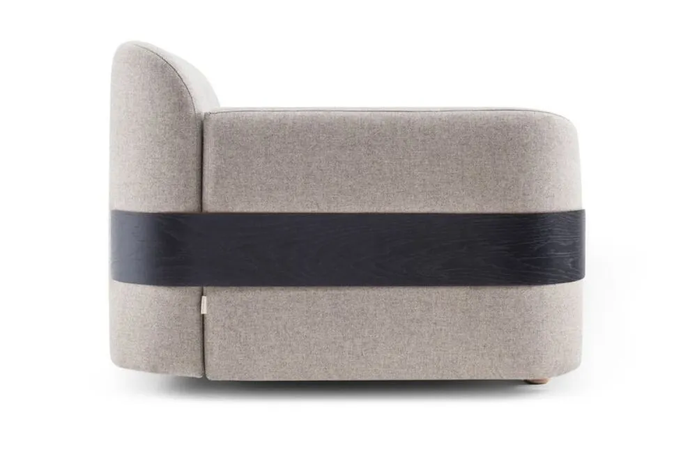 Gazzda Hugg Sofa 2-zits bank configuratie B+C-Main Line Flax 02-Zwart-Hoek rechts Korting