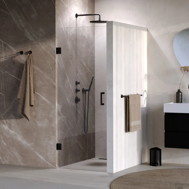 BRAUER Void nisdeur helder glas 70x200 omkeerbaar incl. glascoating mat zwart Koop Online