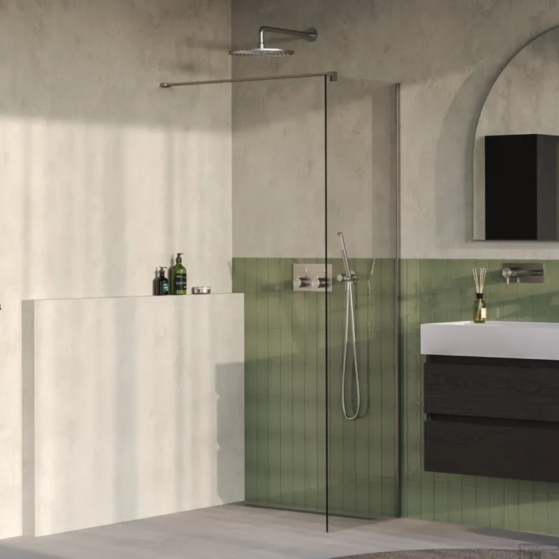 BRAUER Oblivion inloopdouche helder glas 60x200 incl. glascoating PVD RVS-kleurig geborsteld Beste Prijs