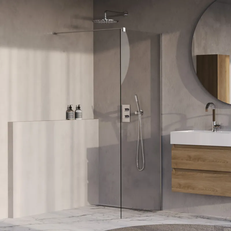 Aanbieding BRAUER Oblivion inloopdouche helder glas 80x200 incl. glascoating chroom