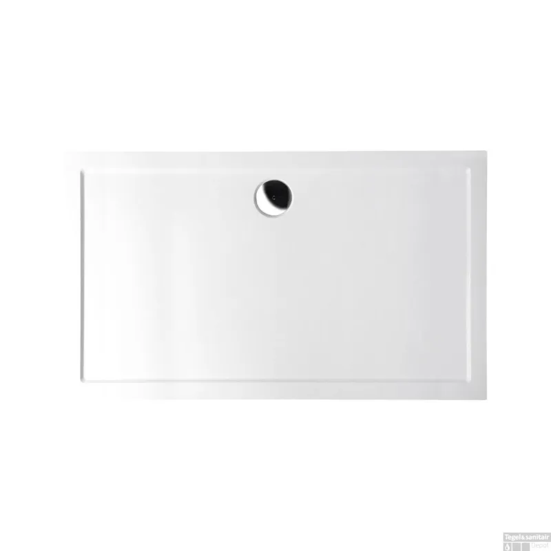 Lage Kosten Douchebak Gegoten Marmer Sapho Karia 120x100x4 cm Rechthoek Wit