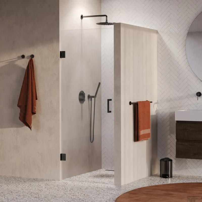 BRAUER Void nisdeur helder glas 60x200 omkeerbaar incl. glascoating PVD gunmetal geborsteld Laatste Kans