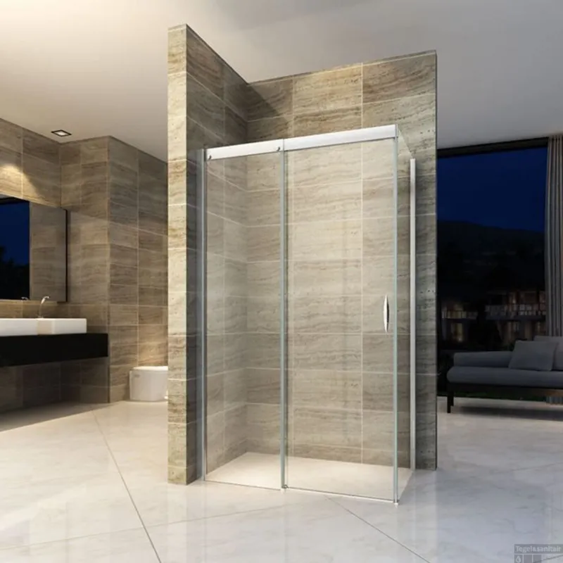 Shop Nu BWS Douchecabine Softclose 2.0 Rechthoek 90cm met Nisdeur 8mm NANO Coating Aluminium (alle varianten)