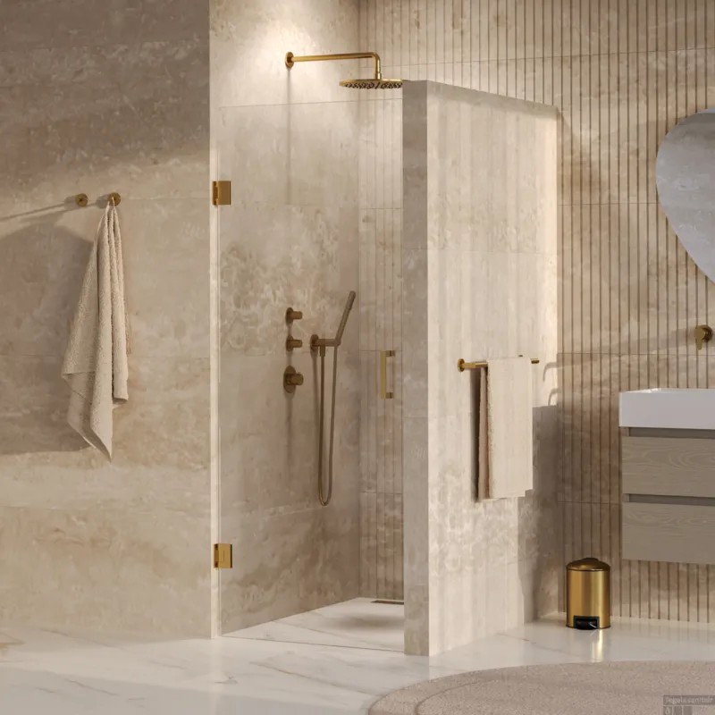 Beste Prijs BRAUER Void nisdeur helder glas 70x200 omkeerbaar incl. glascoating PVD goud geborsteld