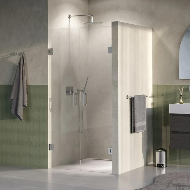 BRAUER Void pendeldeuren helder glas 100x200 incl. glascoating PVD RVS-kleurig geborsteld Op = Op