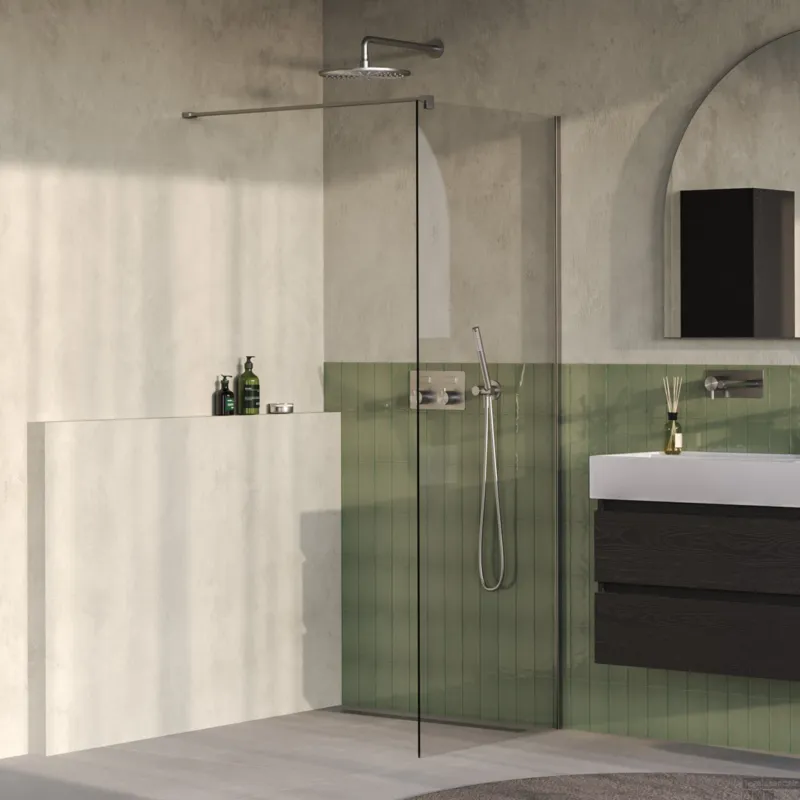 BRAUER Oblivion inloopdouche helder glas 80x200 incl. glascoating PVD RVS-kleurig geborsteld Favoriet