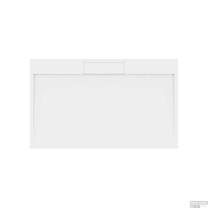 Superprijs Douchebak Gegoten Marmer Sapho Irena 130x80x3.5 cm Rechthoek Wit