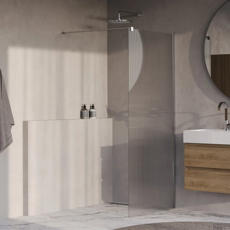 Betrouwbaar BRAUER Oblivion Flow inloopdouche helder ribbelglas 90x200 incl. glascoating chroom