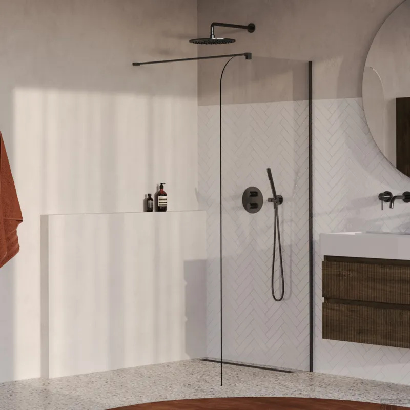 BRAUER Orion inloopdouche helder glas 100x200 incl. glascoating Gunmetal PVD Bestseller