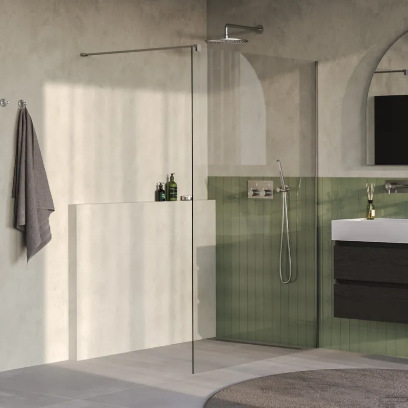 Merkproduct BRAUER Oblivion inloopdouche helder glas 130x200 incl. glascoating PVD RVS-kleurig geborsteld