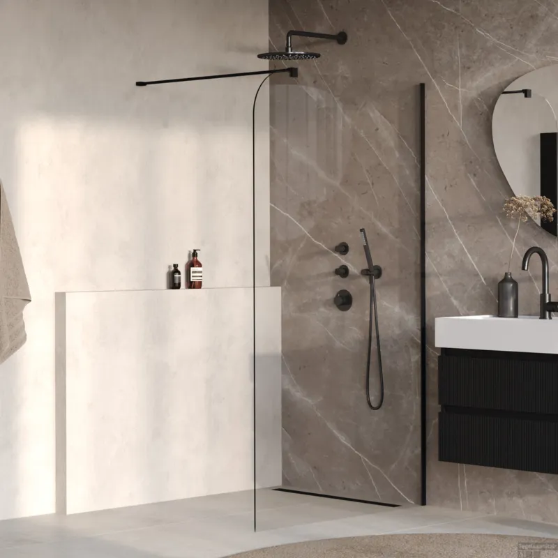 Beste Prijs BRAUER Orion inloopdouche helder glas 120x200 incl. glascoating Mat Zwart
