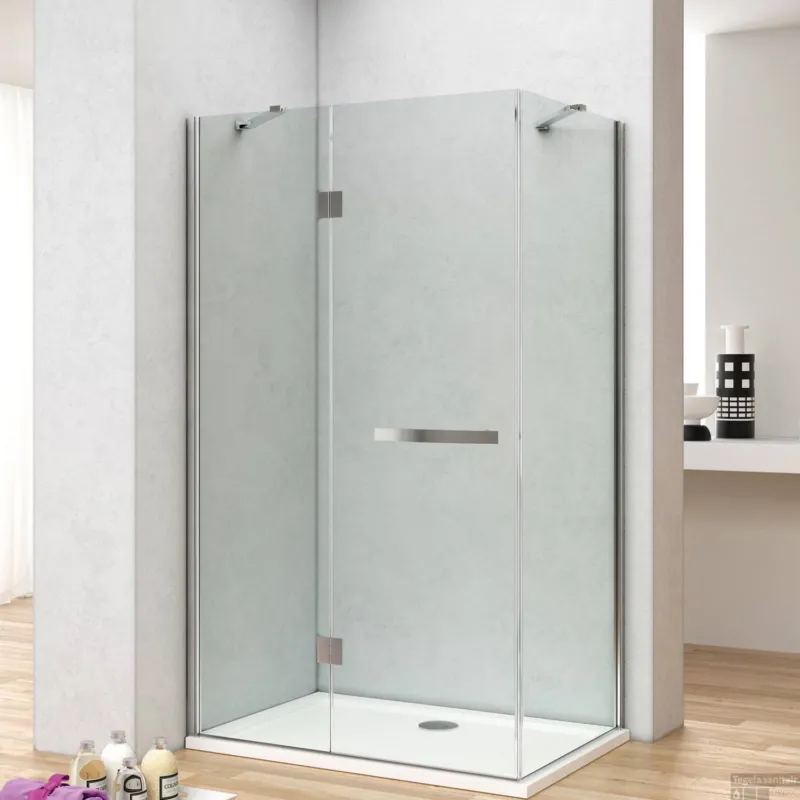 Douchecabine Lacus Capraia 120 cm Klapdeur 8mm Helder Nanoglas Seizoensaanbieding