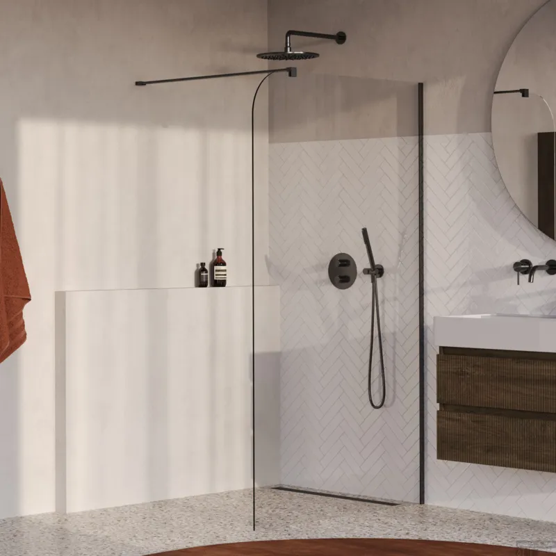 Direct Verzonden BRAUER Orion inloopdouche helder glas 120x200 incl. glascoating Geborsteld Gunmetal PVD