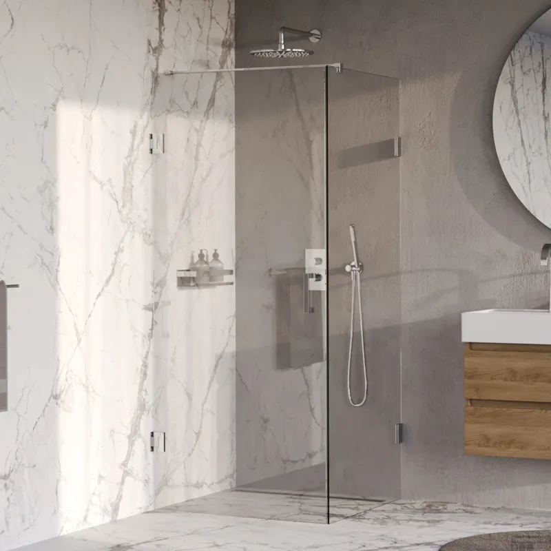 Express Levering BRAUER Void douchecabine met draaideur helder glas 80x80x200 incl. glascoating chroom