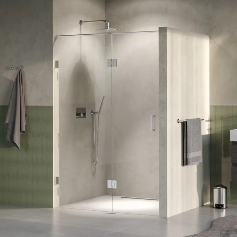 BRAUER Void nisdeur 2-delig helder glas 130x200 omkeerbaar met draaideur 60 aan glas incl. glascoating PVD RVS-kleurig Nu Kopen